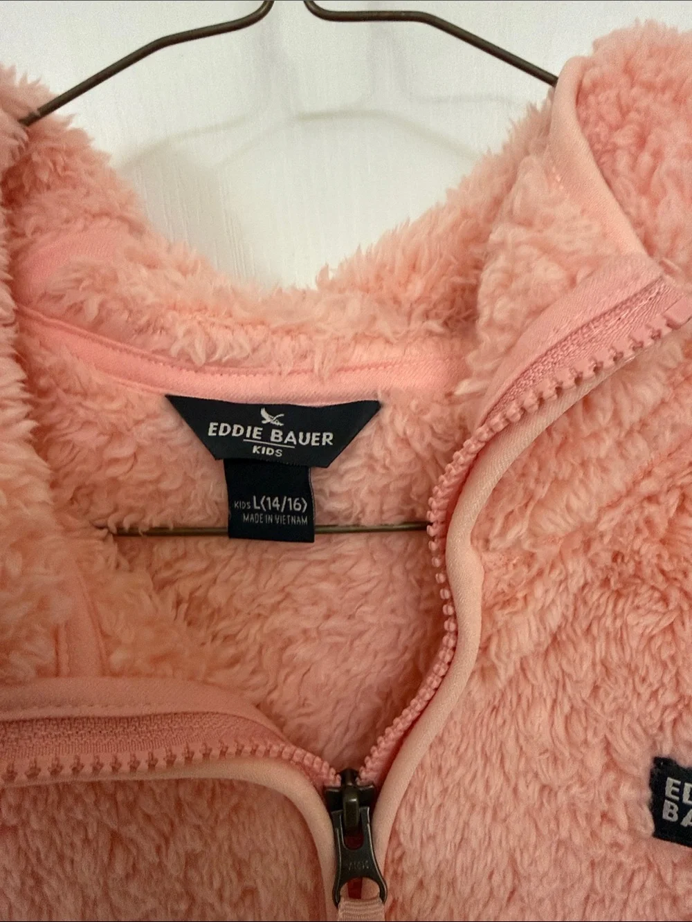 Eddie Bauer Peach Pink Sherpa Zip Hoodie for Kids
